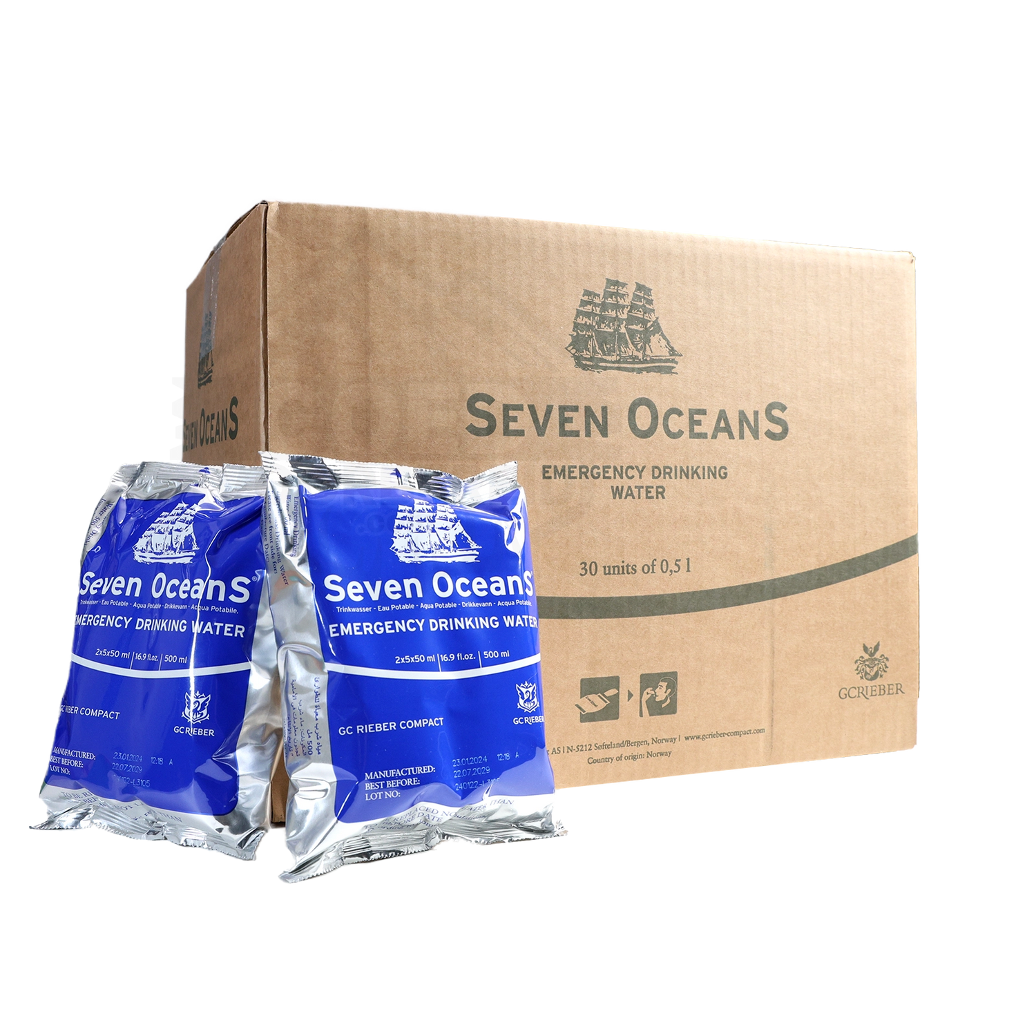 Seven Oceans drinkwater rantsoen 30x500ml (15L)