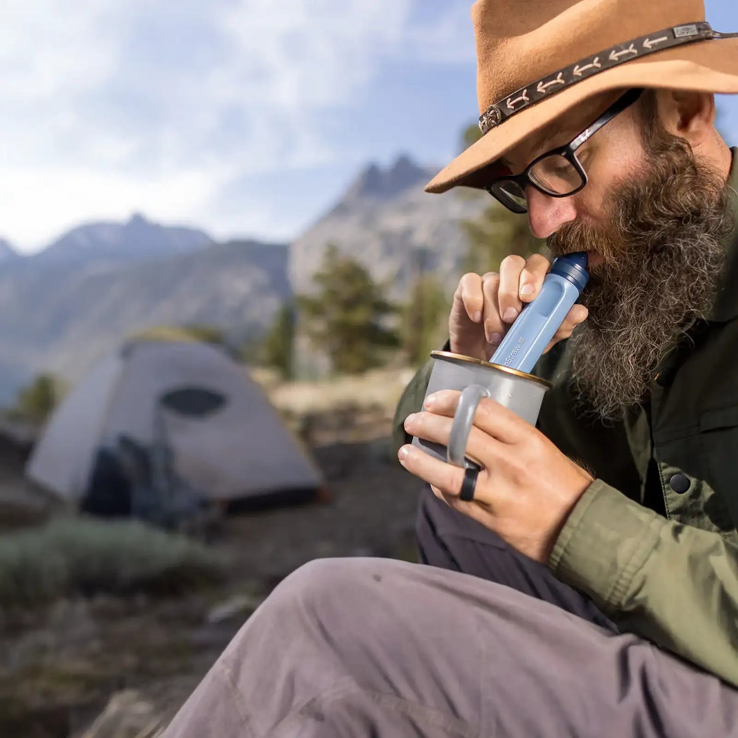 LifeStraw Peak Series Personal Water Filter 'Straw' Donkergrijs