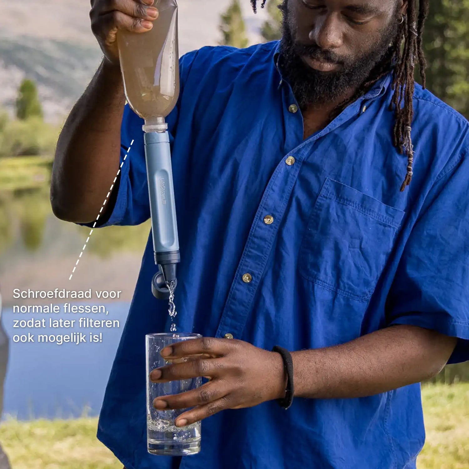 LifeStraw Peak Series Personal Water Filter 'Straw' Donkergrijs